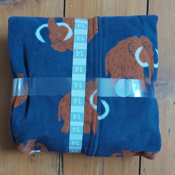 42-Carter's Blue and Brown Mammoth Print Footie - Picture 3 of 4